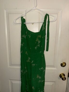 Faithfull the Brand Green Floral Tie-Strap Jumpsuit